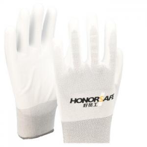 T501 13針白色PU涂掌防護勞保手套 12副/打 M碼