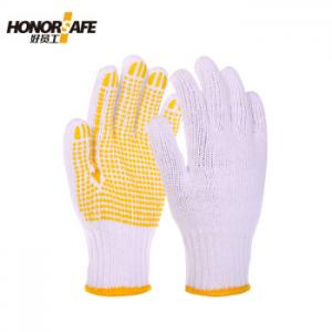 H7-TKB600DA 點塑款棉紗手套 12付/打 漂白